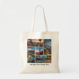 Tote Bag Lieux d'intérêt de la ville personnalisés Collage
