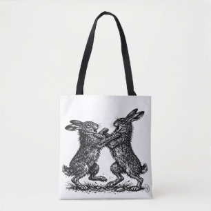 Tote Bag Lièvres Boxeurs – Duel de la forêt ensorcelée à l'