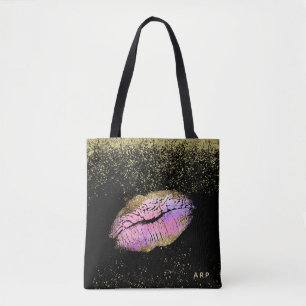 Tote Bag *~* Lièvres d'or rose Parties scintillant d'or No