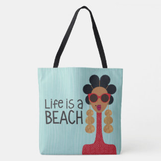 Tote Bag Life is A Beach Shoulder Fourre-tout