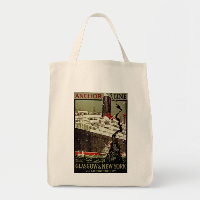 Tote Bag Ligne Ancre ~ Glasgow-New York (Devant)