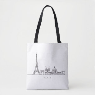 Tote Bag Ligne artistique minimaliste de la skyline de Pari