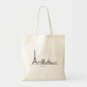 Tote Bag Ligne artistique minimaliste de la skyline de Pari