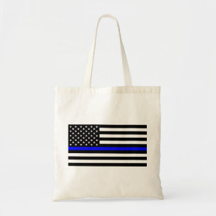 Tote Bag - Ligne bleue mince de la police du pavillon amér