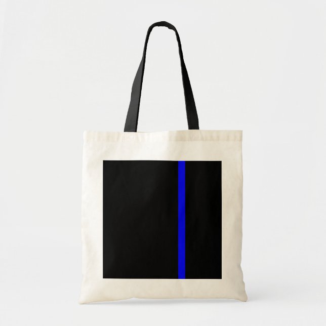 Tote Bag Ligne Bleue Mince Symbolique verticale (Devant)