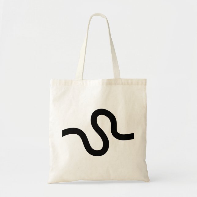 Tote Bag Ligne courbe 02a - Noir (Devant)