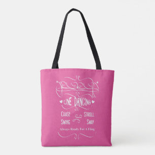 Tote Bag Ligne d'amour Danser Chase Flâne Flèche Flèche 