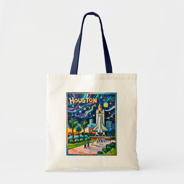 Tote Bag Ligne d'horizon de Houston Space Center Rocket Van (Devant)