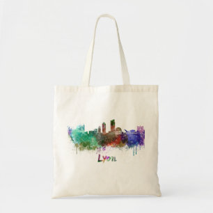 Tote Bag Ligne d'horizon Lyon en aquarelle