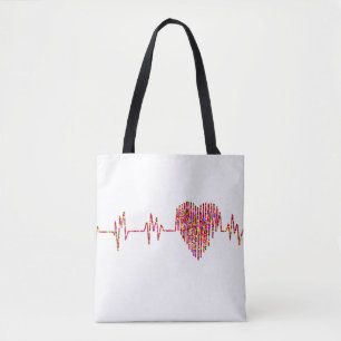 Tote Bag Ligne EKG coeur médical