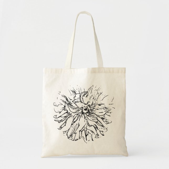 Tote Bag Ligne Fleur naturelle Belle (Devant)