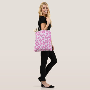 Tote Bag Ligne Leopard Preppy rose