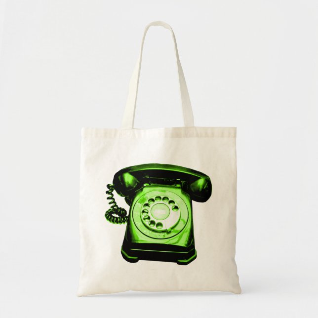 Tote Bag Ligne téléphonique verte (Devant)