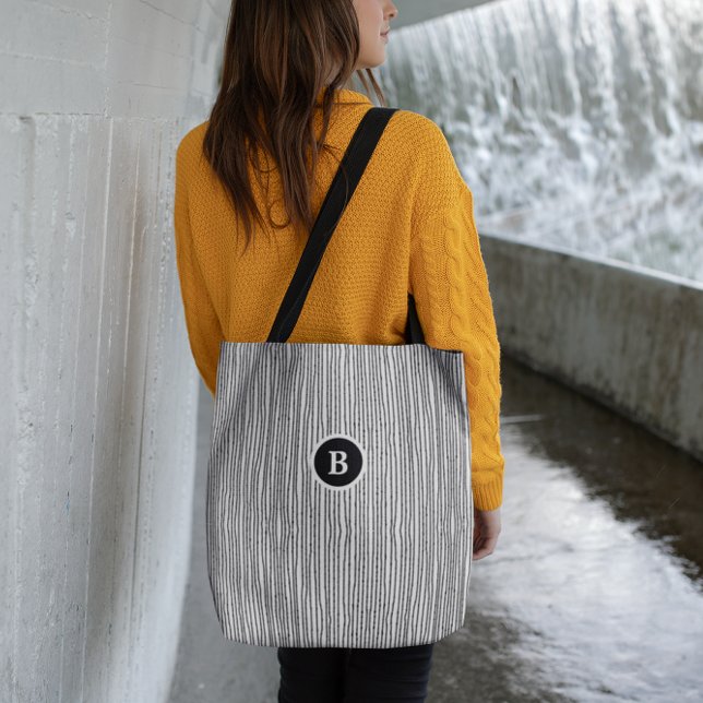 Tote Bag Lignes Abstraites noires et blanches (Créateur téléchargé)