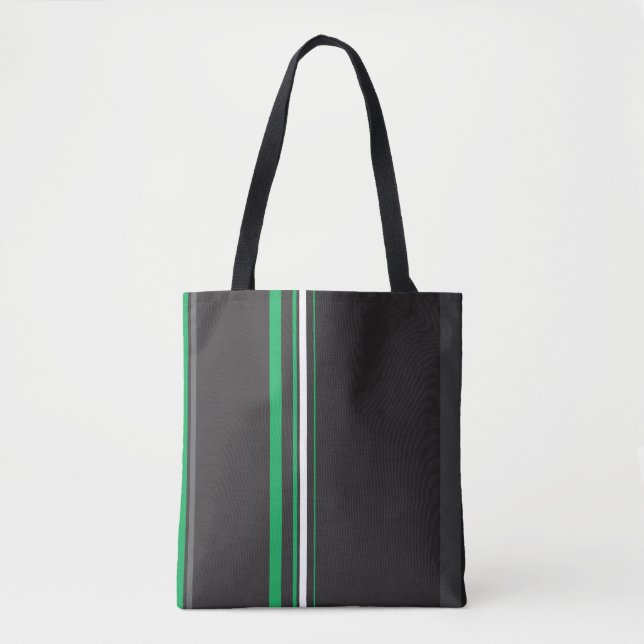 Tote Bag Lignes Classiques Modernes Vertes Raffinées (Devant)