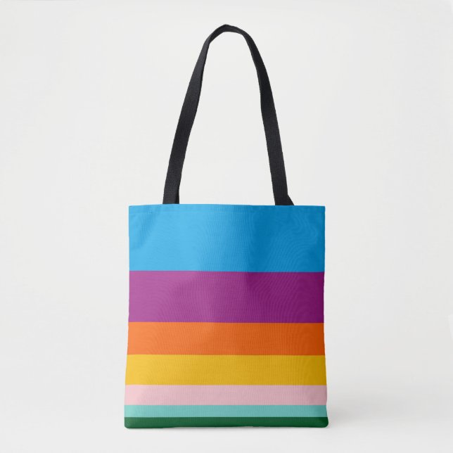 Tote Bag Lignes colorées (Devant)