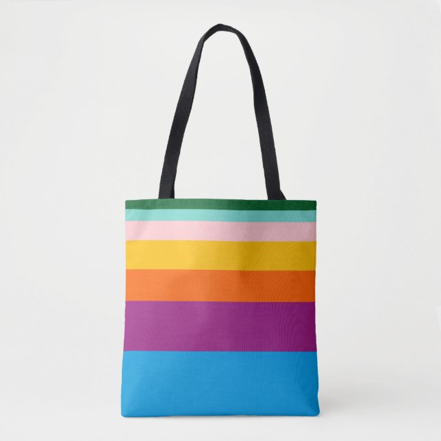 Tote Bag Lignes colorées (Devant)