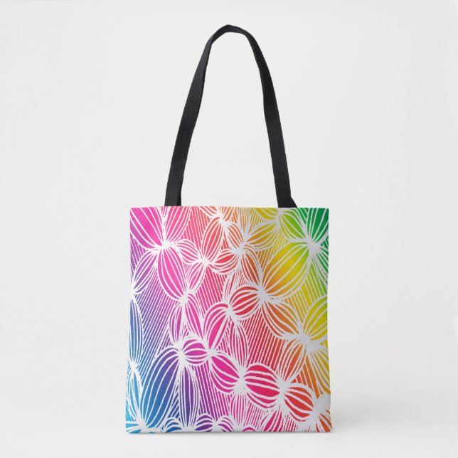 Tote Bag Lignes de arc-en-ciel incurvées (Devant)