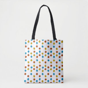 Tote Bag Lignes de Globe partout sur fourre-tout jaune reto