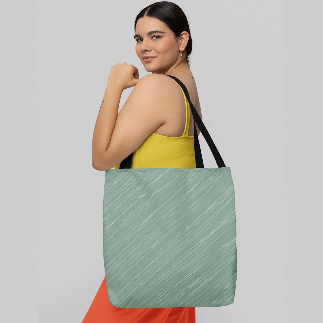 Tote Bag Lignes diagonales dans un motif de couleur vert cl (Créateur téléchargé)