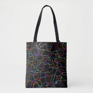 Tote Bag Lignes multicouleurs néon