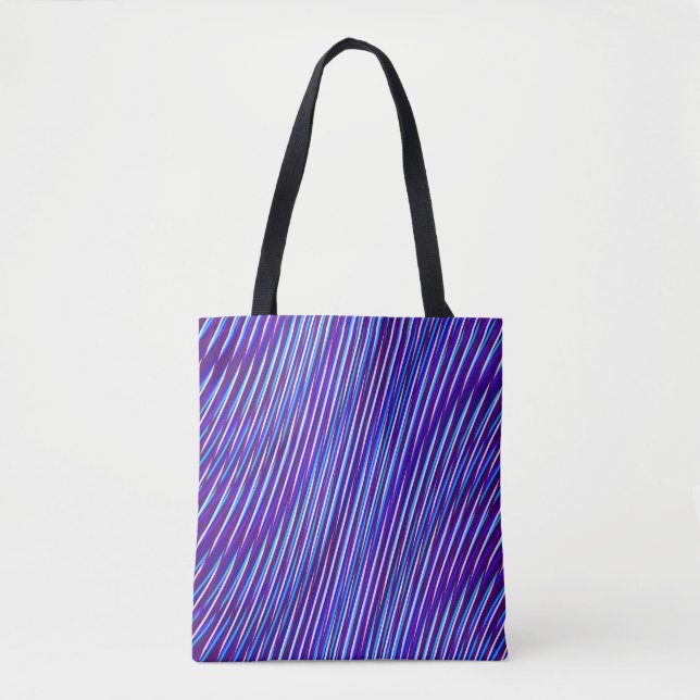 Tote Bag Lignes pourpres et bleues - Psychédélique, Trippy (Devant)