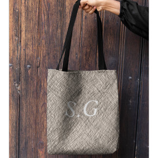 Tote Bag Lignes simples modernes monogrammées