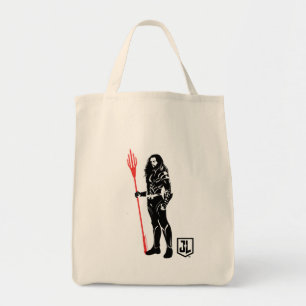 Tote Bag Ligue de Justice   Aquaman Pose Noir Pop Art