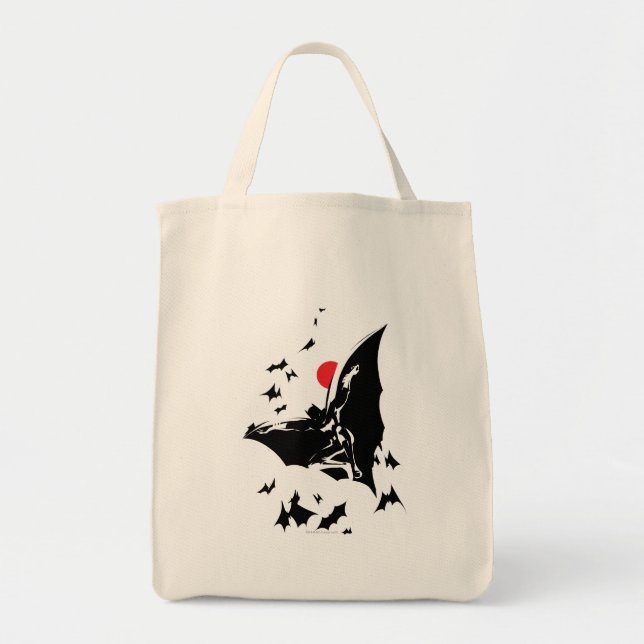 Tote Bag Ligue de Justice | Batman dans le nuage de chauves (Devant)