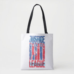 Tote Bag Ligue de Justice Blue & Red Group Pop Art