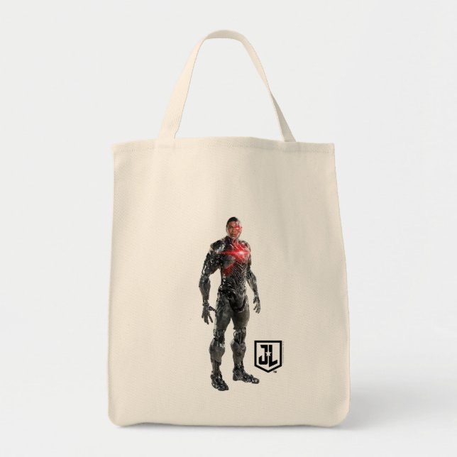 Tote Bag Ligue de Justice | Cyborg Sur Le Champ De Bataille (Devant)