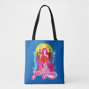 Tote Bag Ligue de Justice   Retro Group & Logo Pop Art