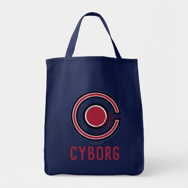 Tote Bag Ligue de Justice | Symbole de cyborg brosse et dem (Devant)
