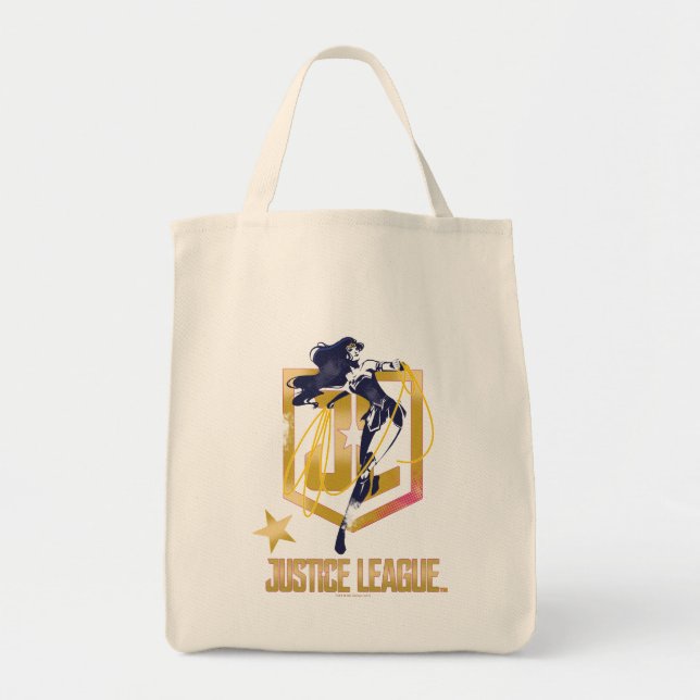 Tote Bag Ligue de Justice | Wonder Woman JL Logo Pop Art (Devant)