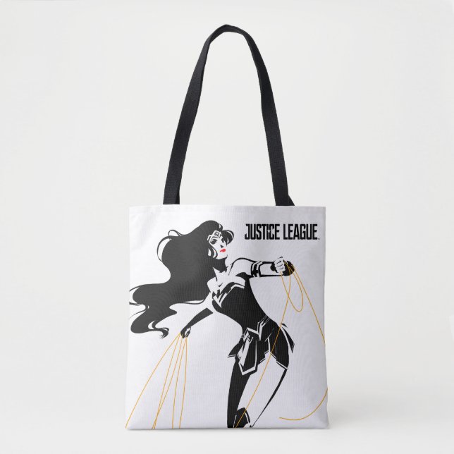 Tote Bag Ligue de Justice | Wonder Woman with Lasso Pop Art (Devant)