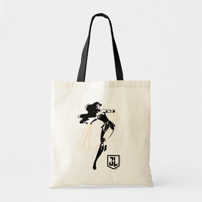 Tote Bag Ligue de Justice | Wonder Woman with Lasso Pop Art (Devant)