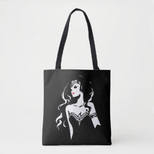 Tote Bag Ligue de la justice  Wonder Woman Noir Pop Art