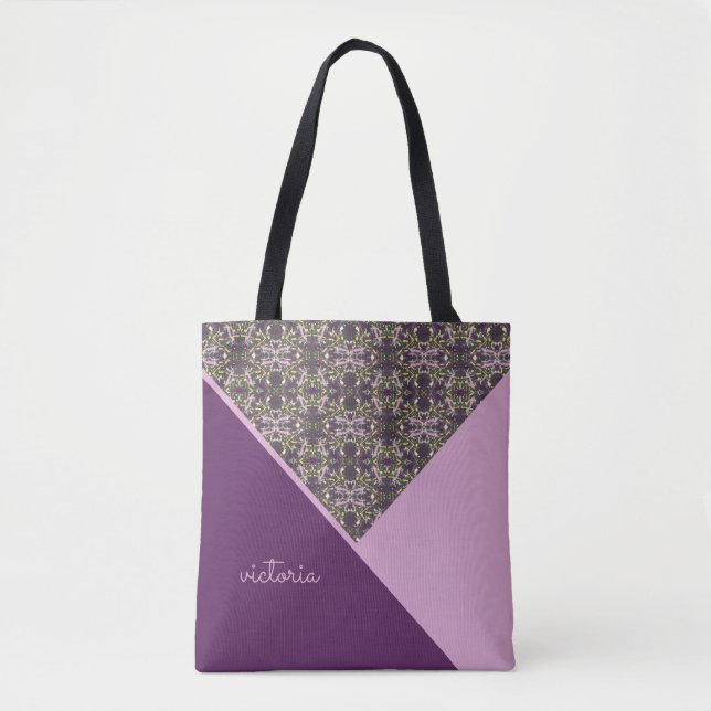 Tote Bag Lilac et Eggplant Chic (Devant)