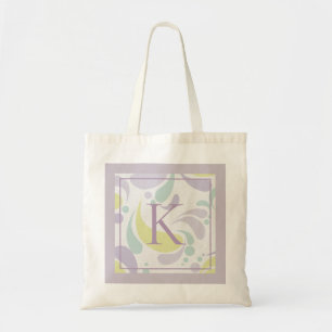 Tote Bag Lilac et Green Pastel Motif clair Monogramme