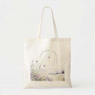 Tote Bag Lilac Fleur sauvage Butterfly Field Mariage paysag