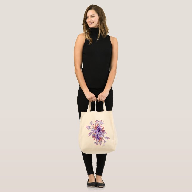 Tote Bag Lilac oublie-me-pas Mariage de fleurs (Devant (modèle))
