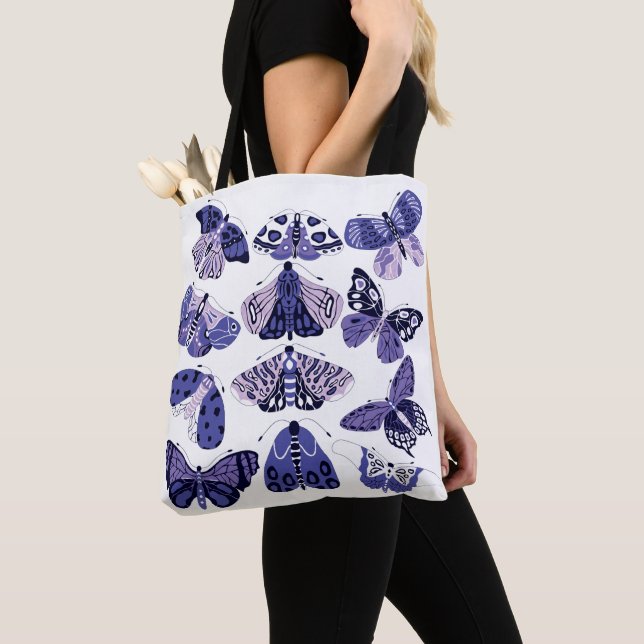 Tote Bag Lilac Purple Moth et Papillon (De près)