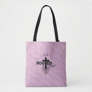 Tote Bag Lilas Rose Bulles Ondulées Enracinées Dans Le Chri