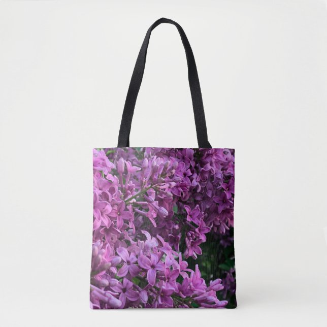 Tote Bag lilas rose violet | photo florale rose romantique (Devant)