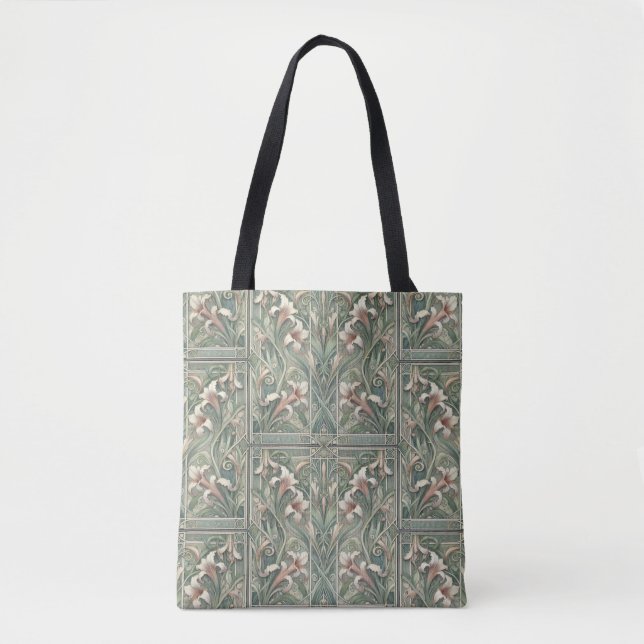 Tote Bag Lillies Dream Art Nouveau demi-goutte (Devant)
