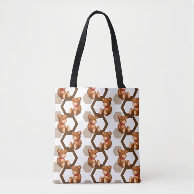 Tote Bag l'illustration d'une rangée de nounours concernent (Devant)