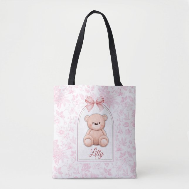Tote Bag Lilly | Conception personnalisée d'ours en peluche (Devant)