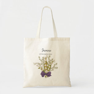 Tote Bag Lily Of The Valley Bouquet avec Bow pourpre