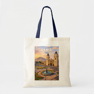 Tote Bag Lima Pérou Illustration Voyage Art Vintage