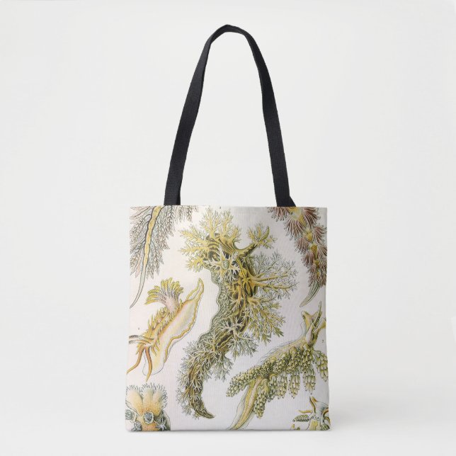 Tote Bag Limaces de mer par Ernst Haeckel, Nudibranches Vin (Devant)